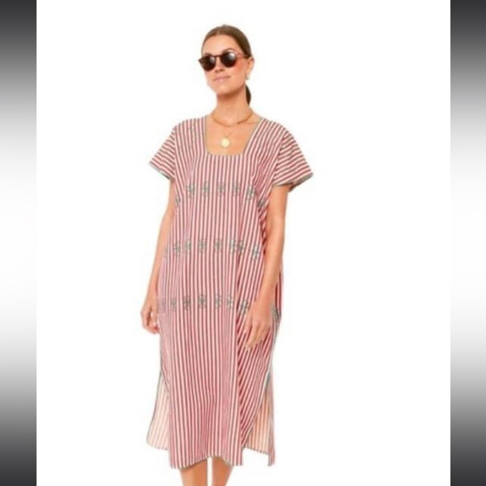 NWOT Tuckernuck Sullivan Red Stripe Canvas Caftan Size Large